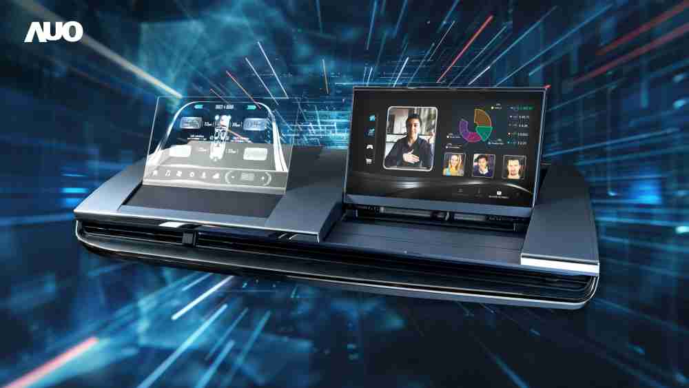 龙门国际Micro LED Display HMI解决方案打造透明Micro LED前座仪表，，，呈现信息并保留驾驶视野开阔；亦为副驾驶座乘客打造收放自如的Micro LED屏幕，，在不影响显示质量的前提于显示区内建镜头，，，，让用户能与视讯对象直接眼神接触，，提供绝佳的双向沟通体验