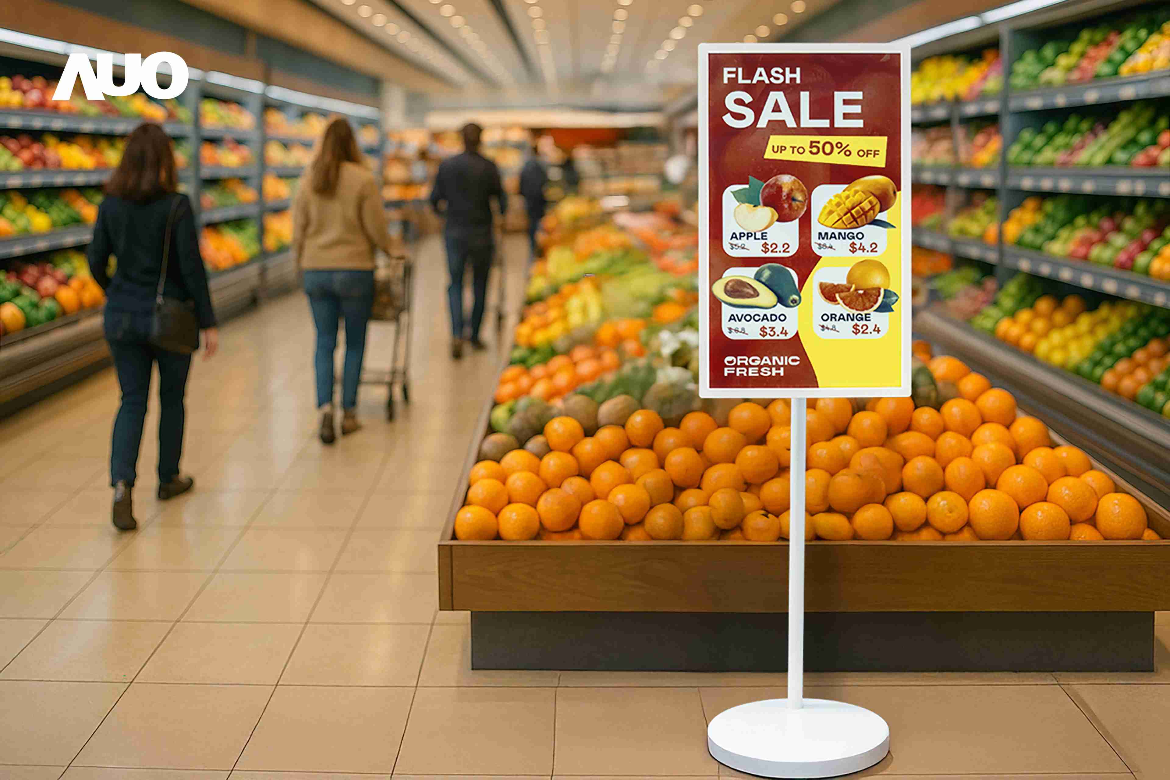 达擎首亮相低功耗、、全彩的〝aecoPost电子纸解决方案〞，，仅在更新画面时需要微量的电力驱动，，无需布建电线的便捷设计，，，，使其可灵活应用、、、、随意置放，，，并可透过云端或行动装置app，，，，轻松管理及排程广告内容，，晋升店头营销利器。。